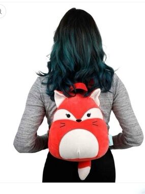 NWTs FiFi The Fox Squishmallows Red and White Fox Plush Backpack
